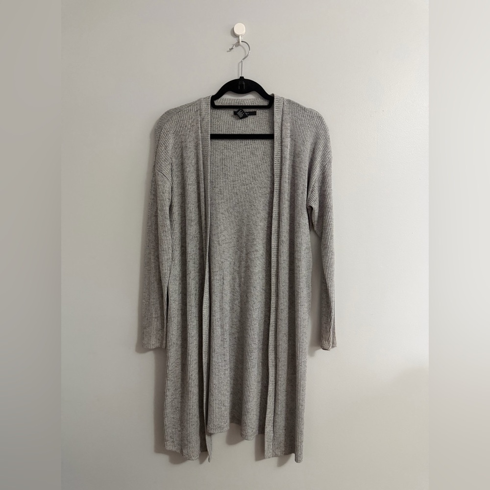 Forever 21 Light Gray Open Front Cardigan